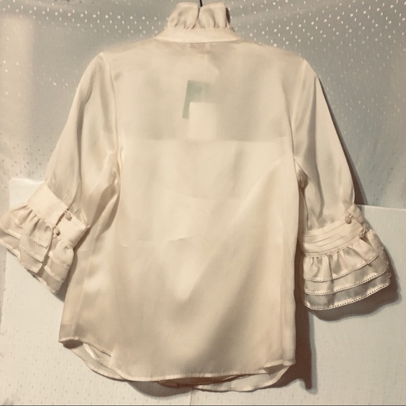 Kate Spade New Blouse Silk Organza Cream Size 10 - Picture 2 of 7